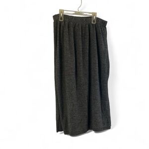 Karen Lessly Women's L Gray Acrylic Knit Elastic Waist Sweater Pencil Midi Skirt